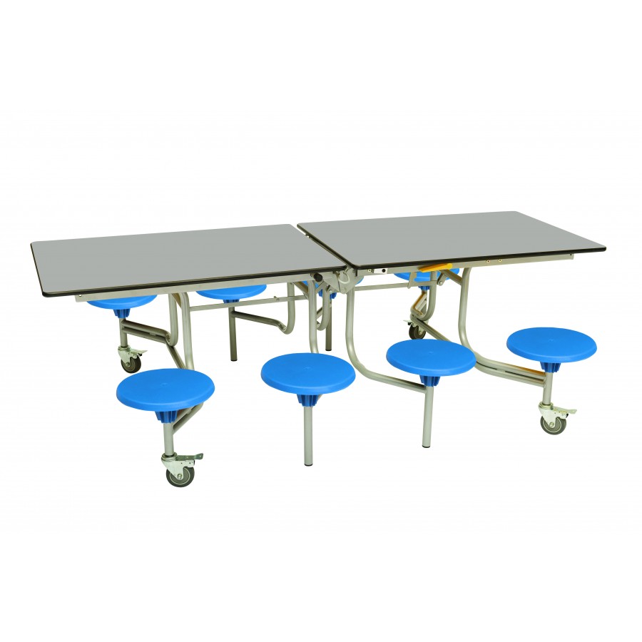 Rectangular Mobile Folding Table with 8 Seats